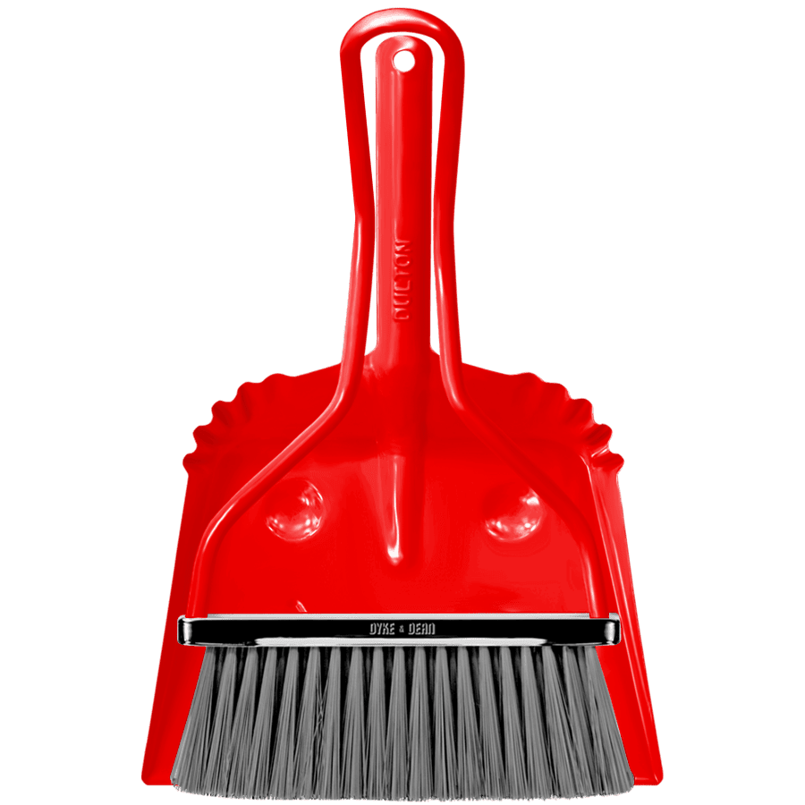 Broom smiley baby metal dust pan set red clipart background