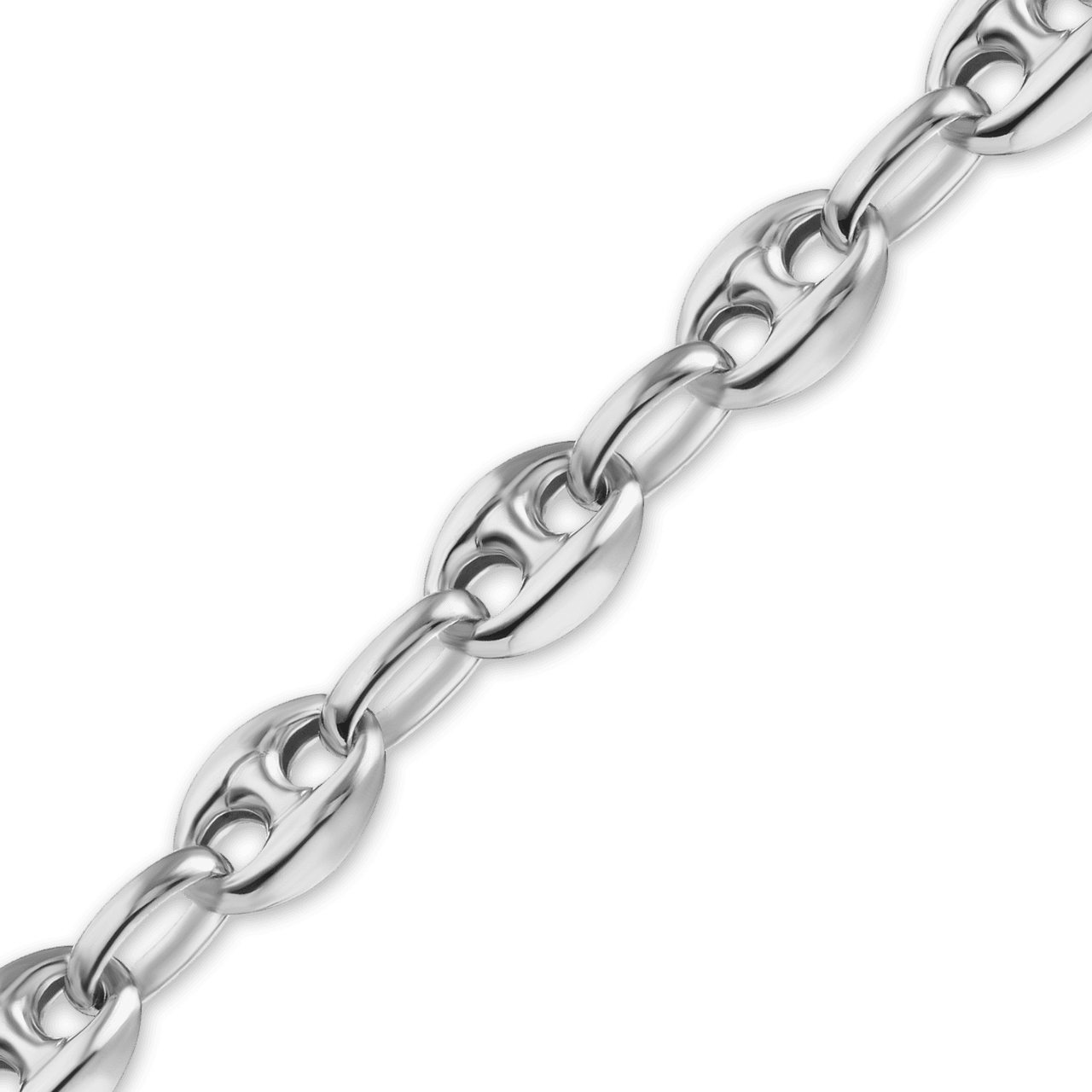 Bulk spooled classic puffed mariner link hollow chain in white gold mm clipart free