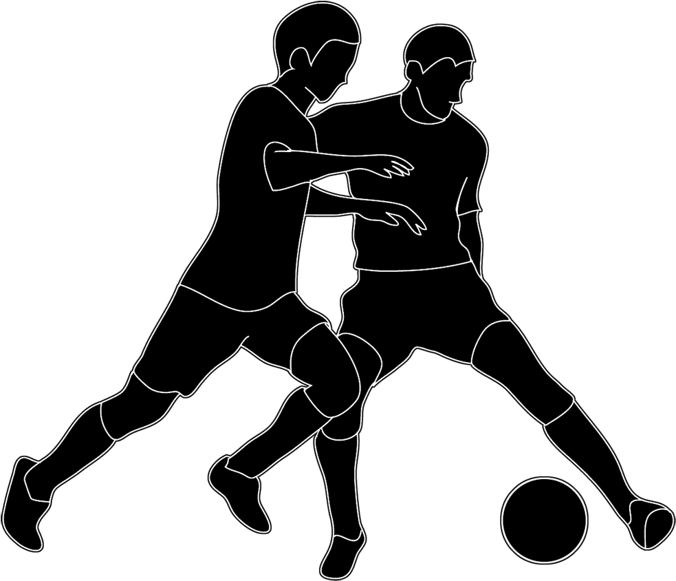 Football black and white footballer clipart person playing large size image