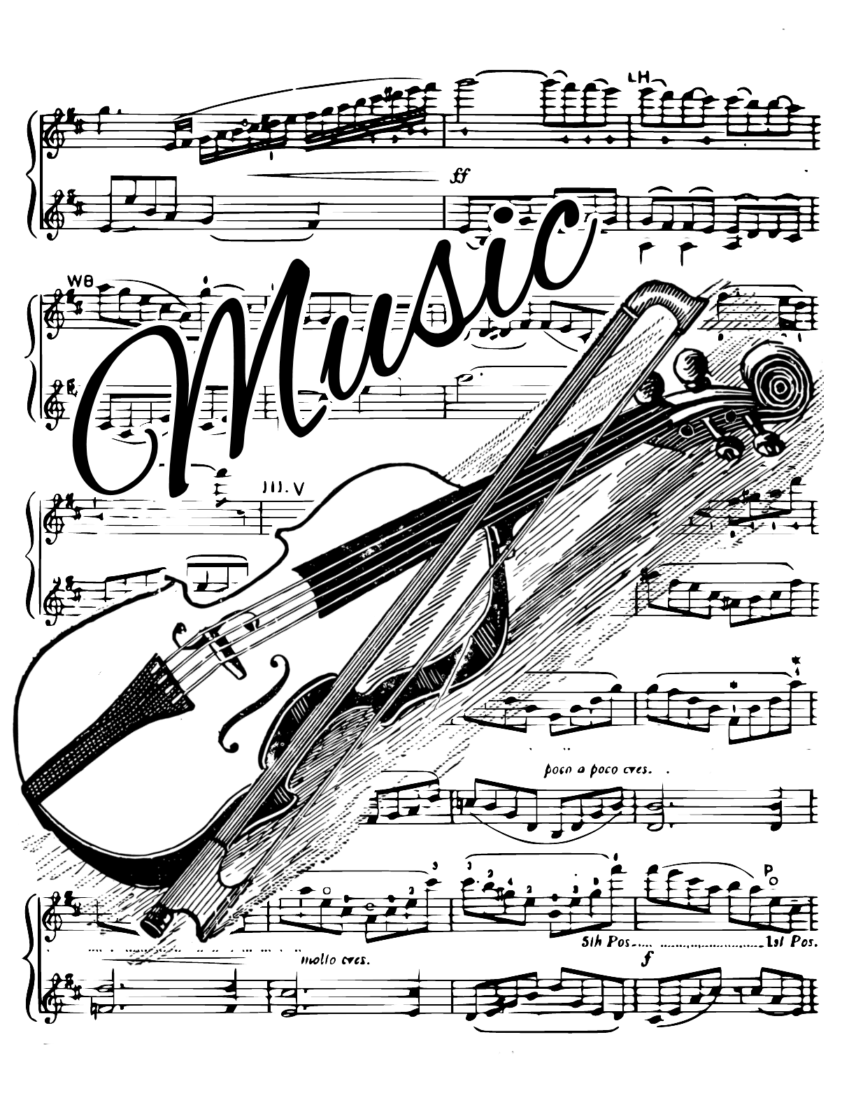 Violin bie printable clipart clip art