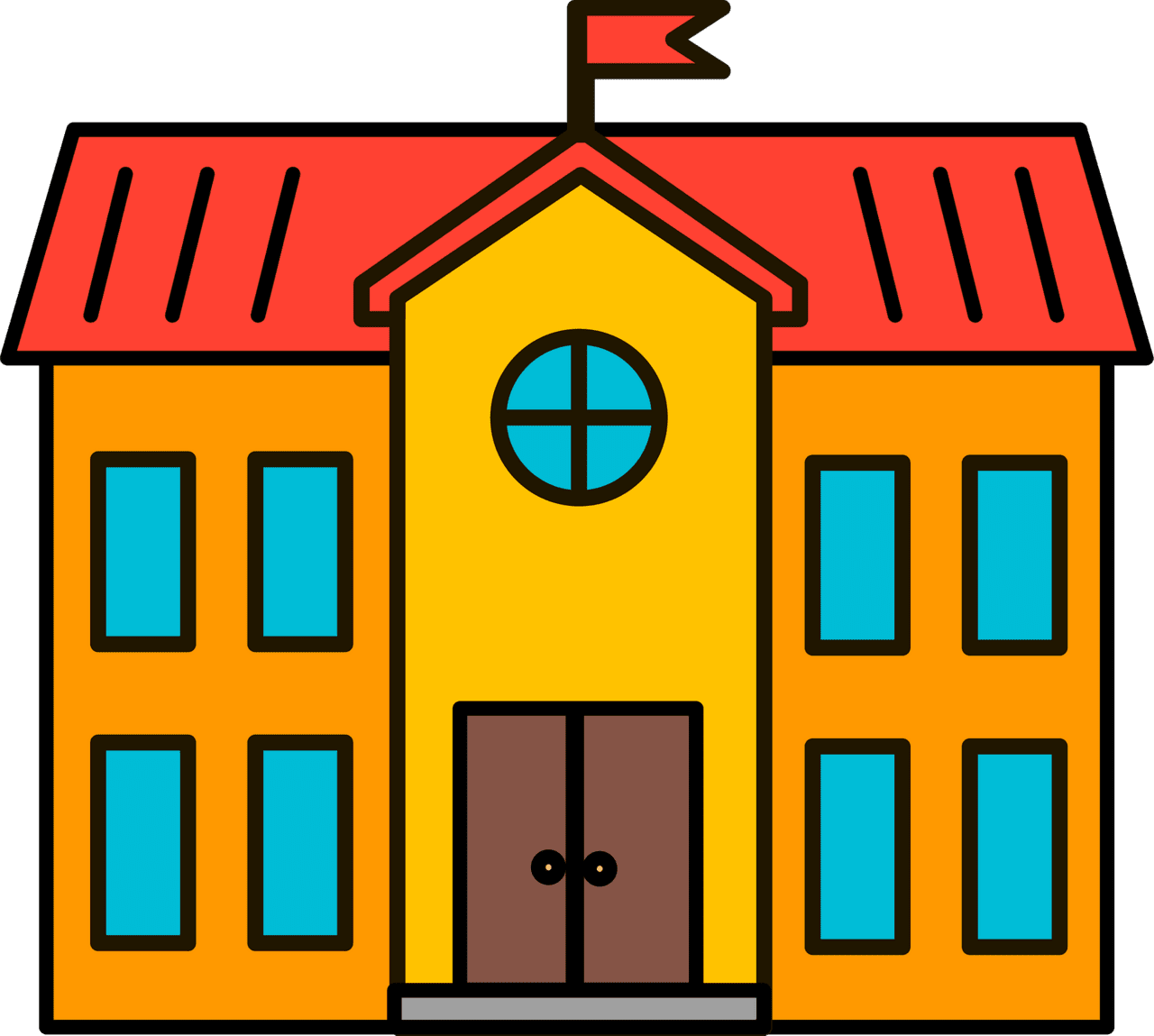 College building vector clipart images 3