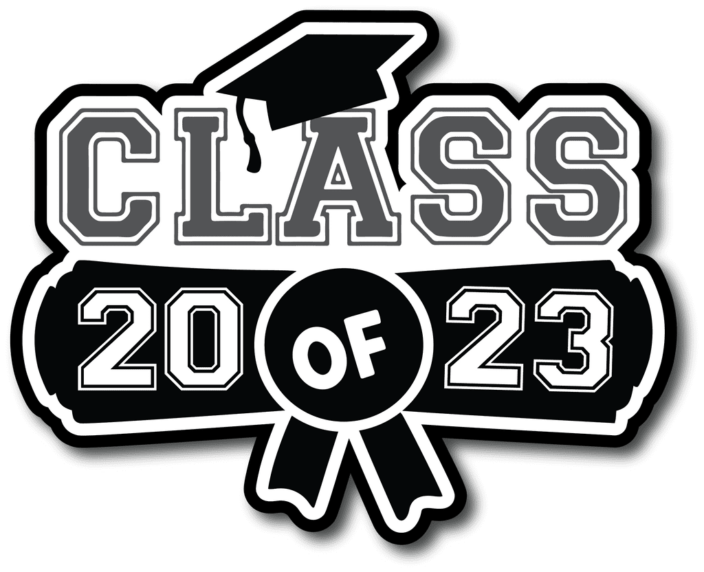 Class of 2023 scrapbook page title sticker clipart logo