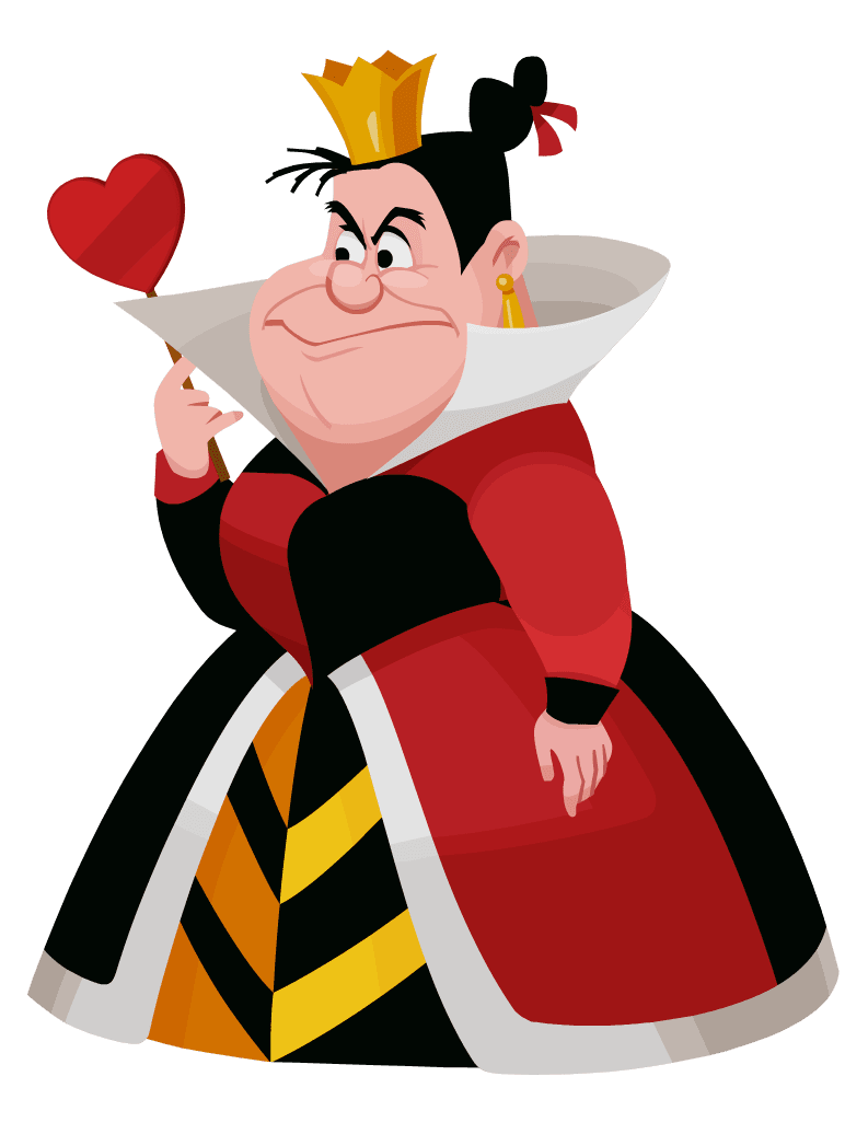 Alice in wonderland queen of hearts kingdom insider clipart logo