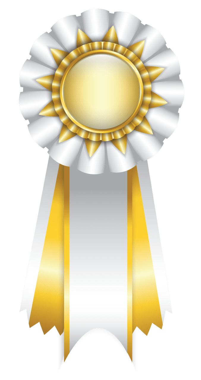 Award white rosette ribbon clipart picture