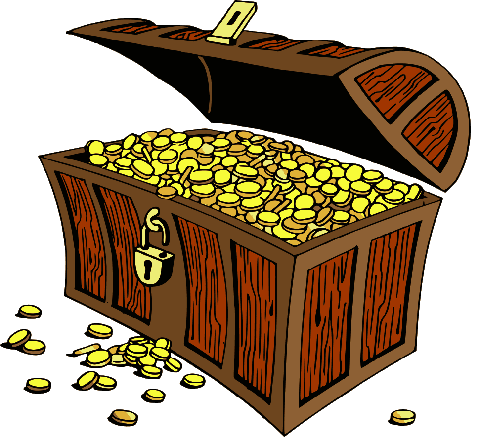 Cartoon treasure chest clipart picture