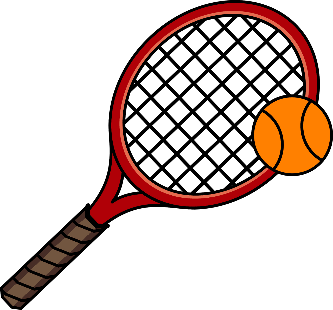 Tennis racket and ball vector clipart images 5