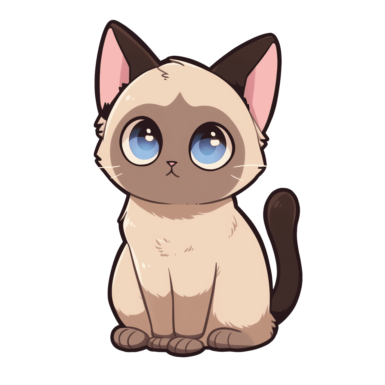 Cute cat kawaii siamese sticker clipart background