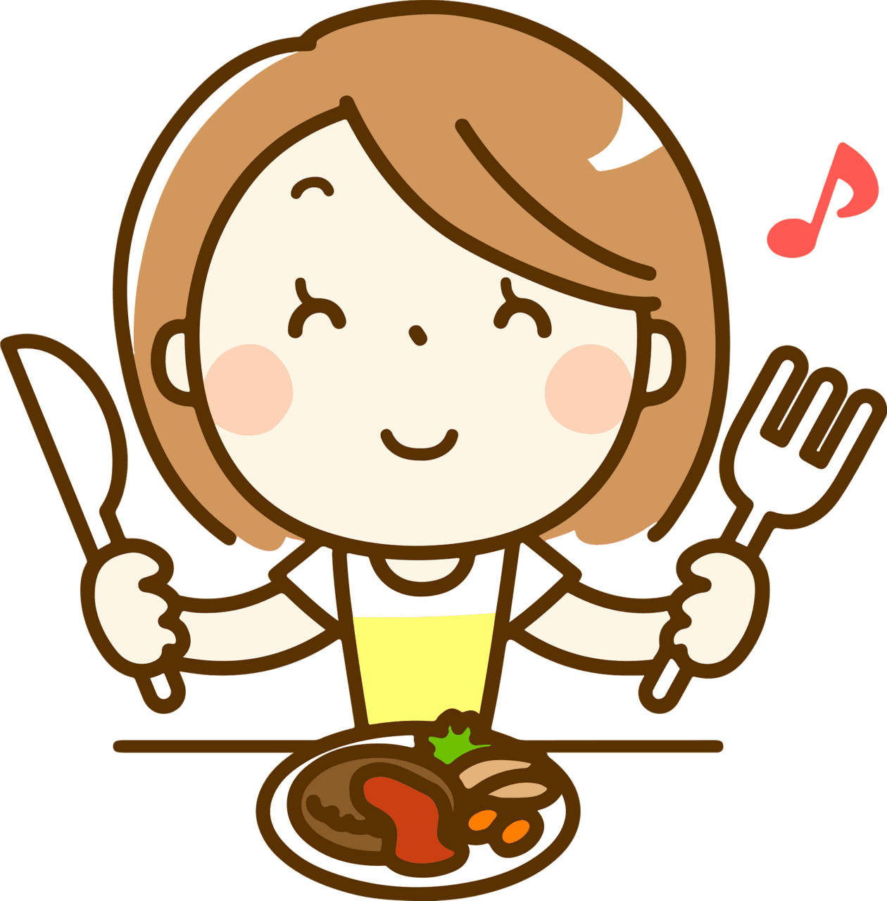 Sara woman is eat ing meal vector clipart images