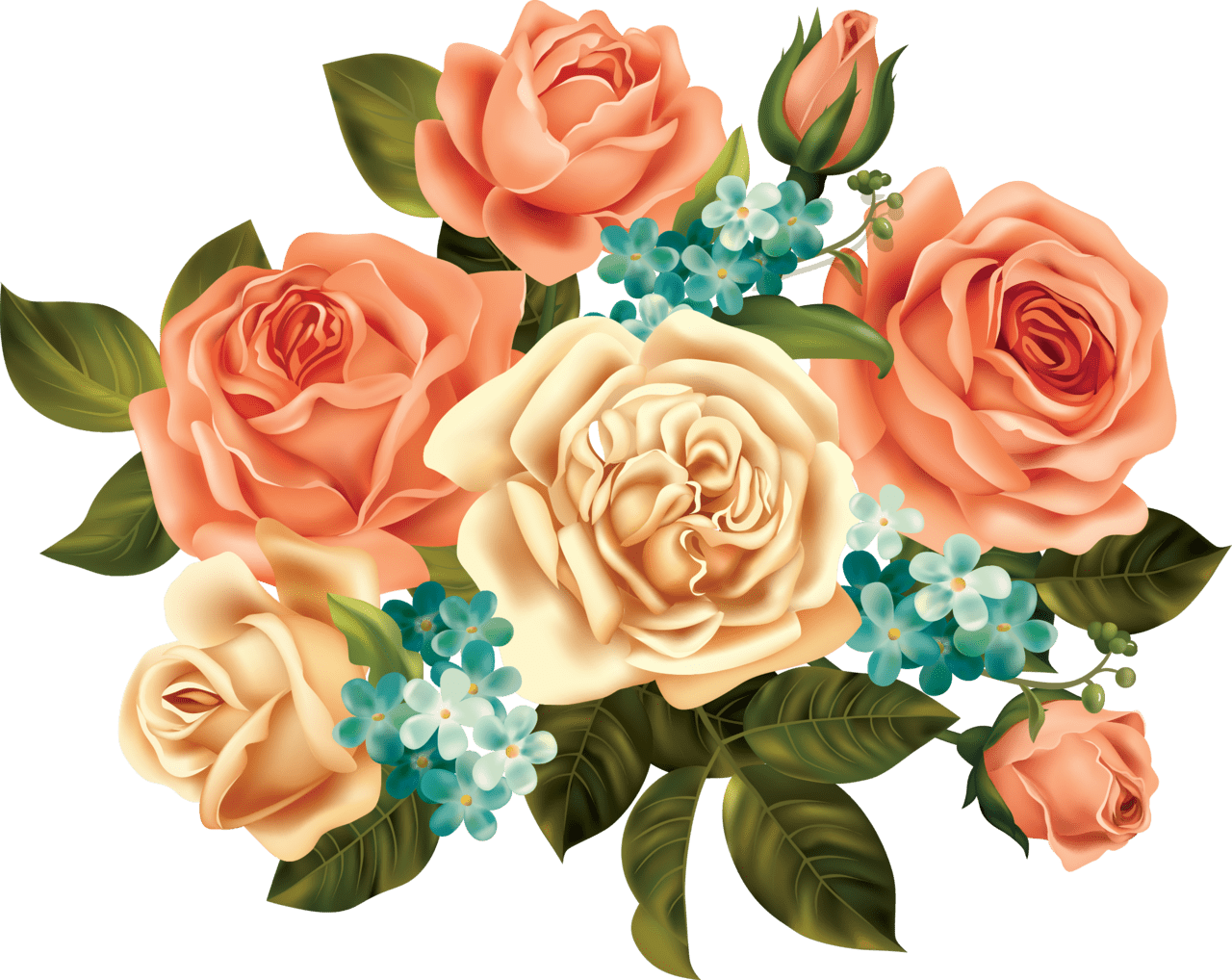 Bouquet pin page clipart image 2