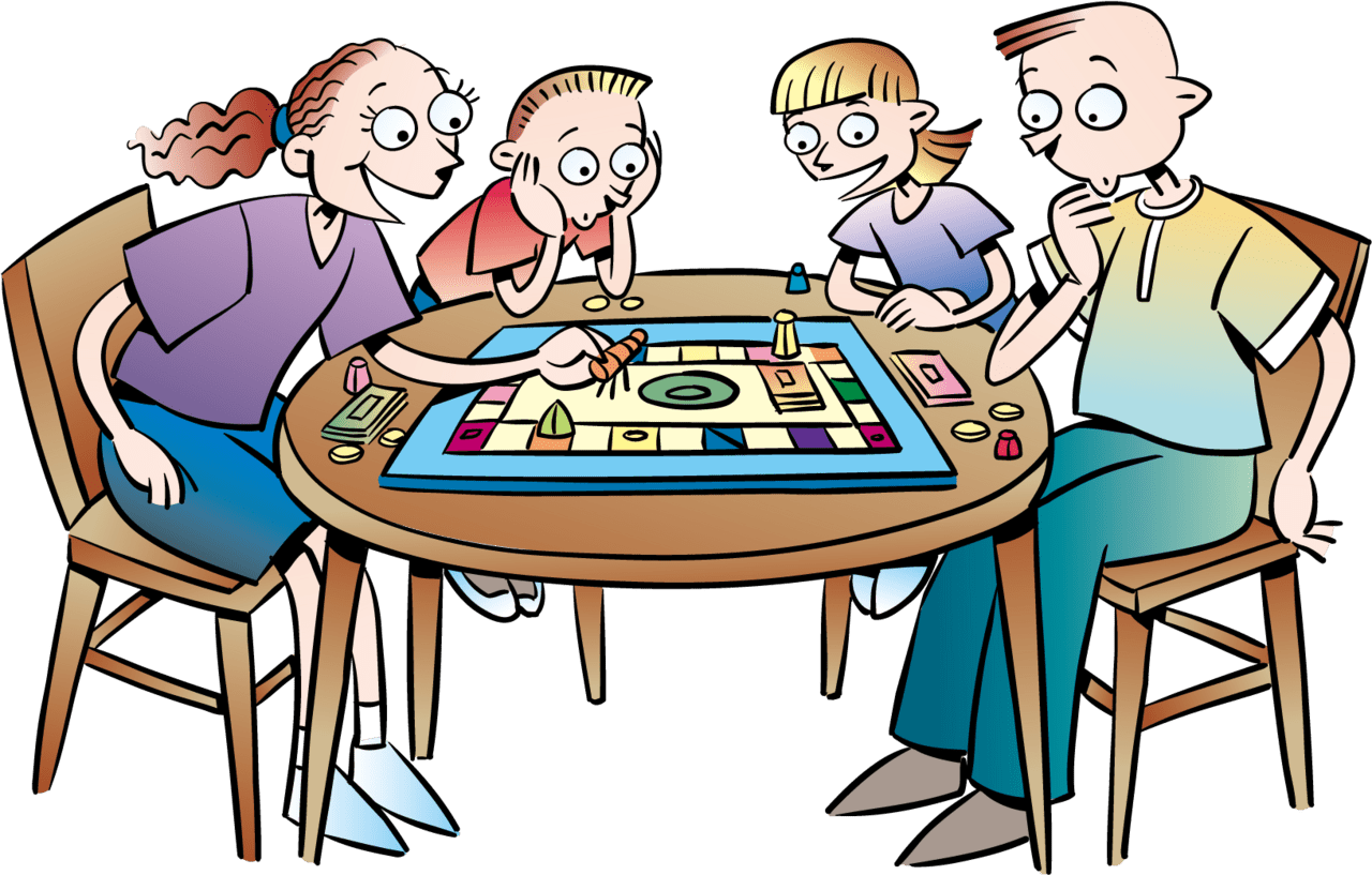 Board games library game night clipart family clip art image with no background