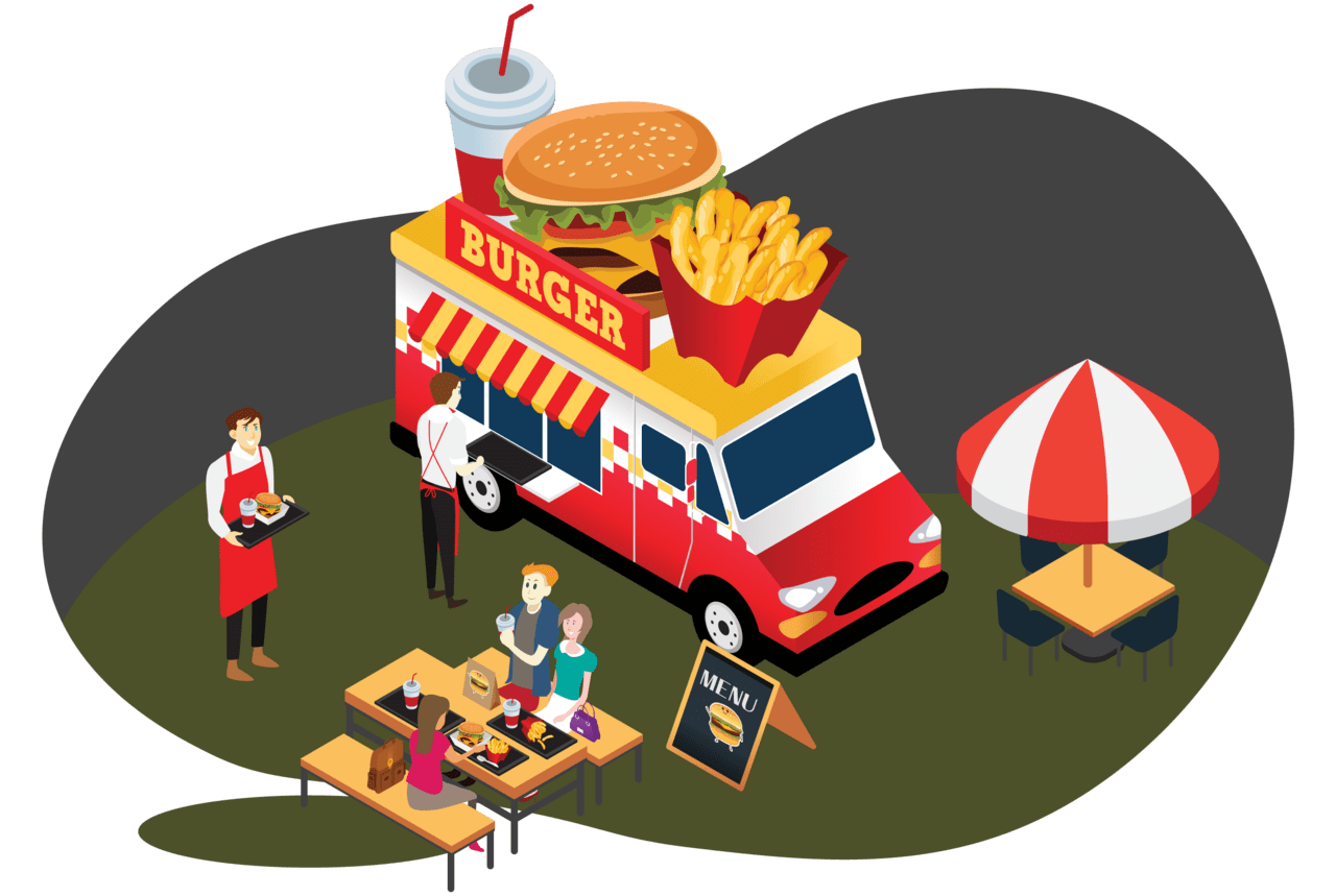 Food truck clipart logo