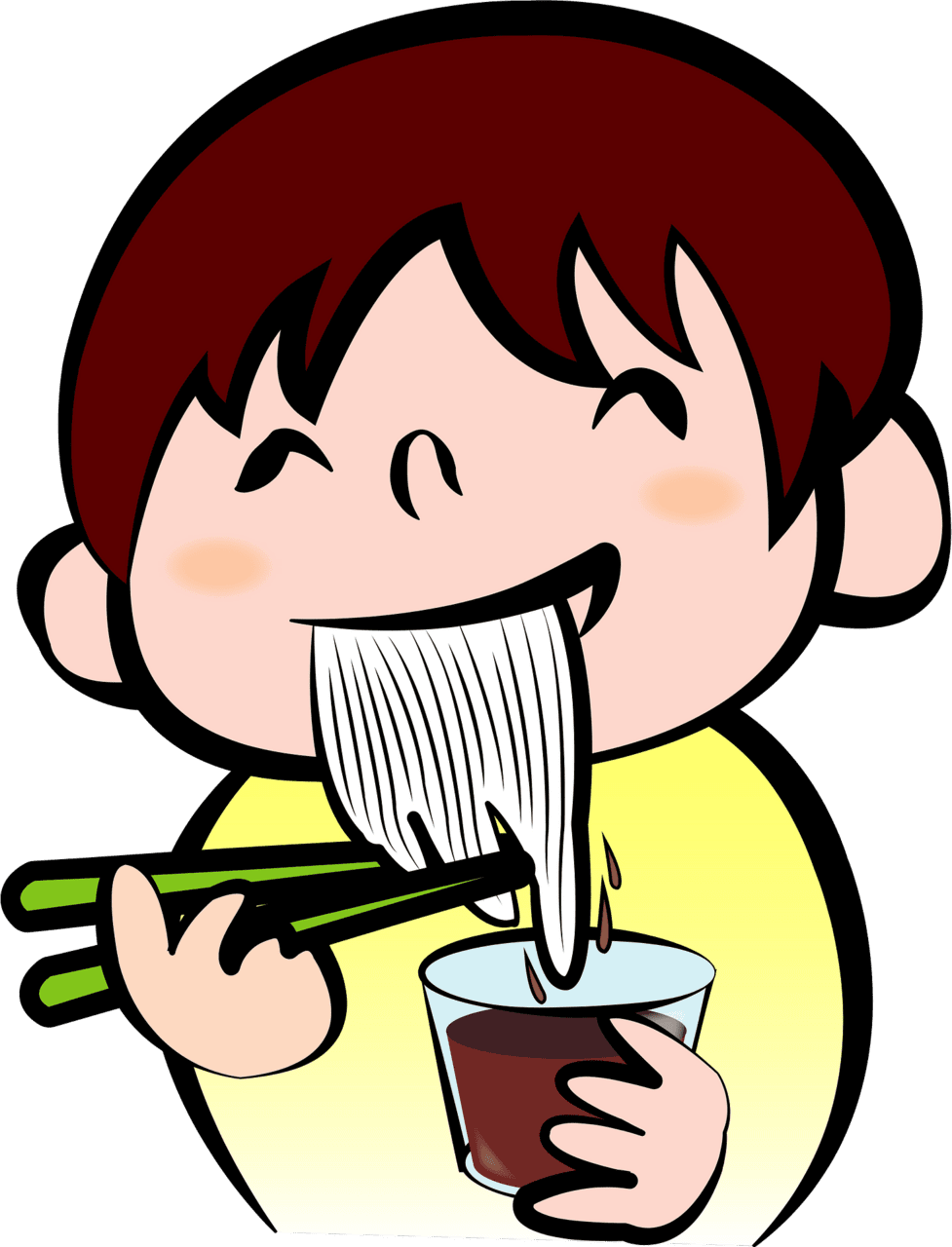 Child boy eat somen vector clipart images