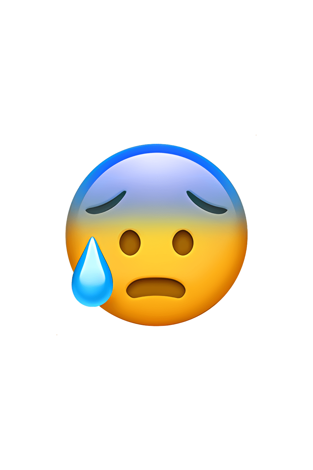 Anxious face with sweat emoji clipart background