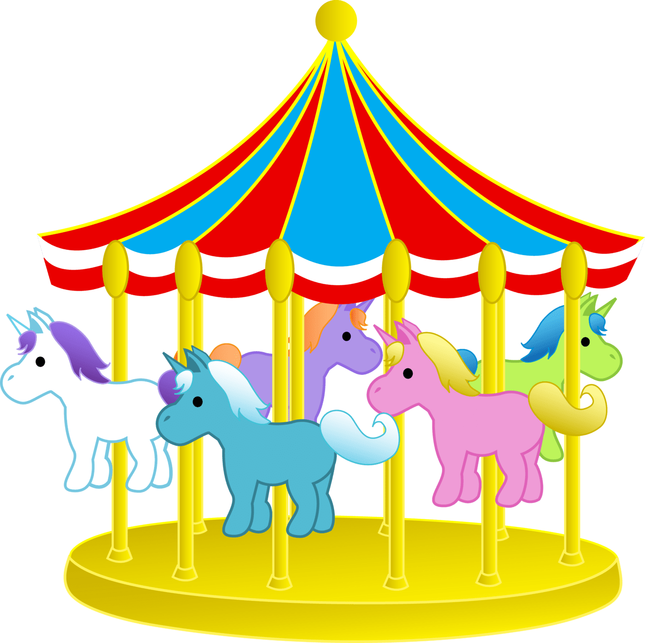 Circus cute clipart and coloring pages free