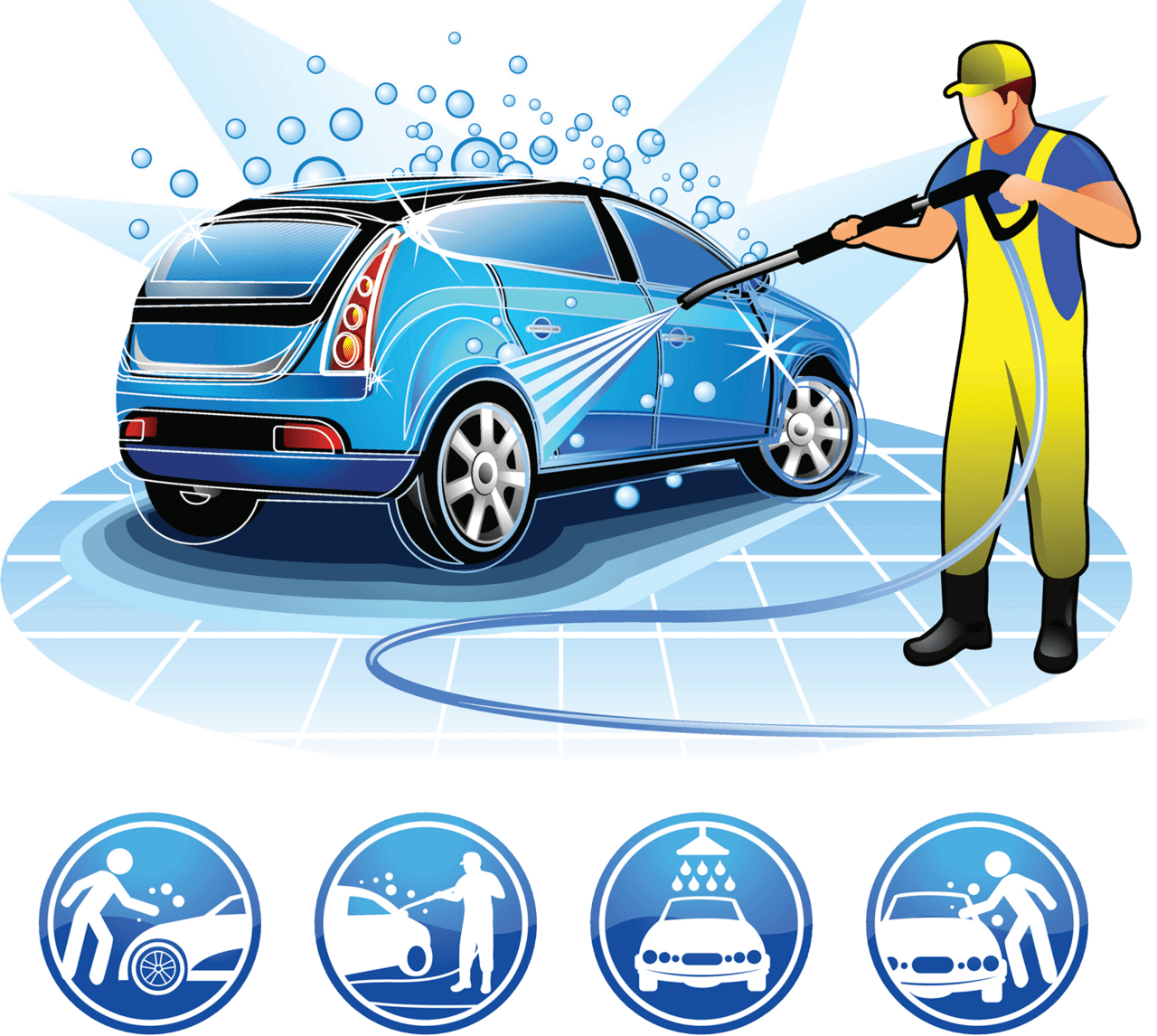 Car wash pin page clipart image