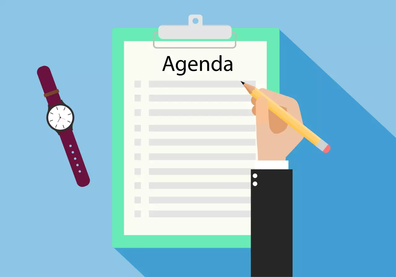 How to write an agenda for meeting clipart free