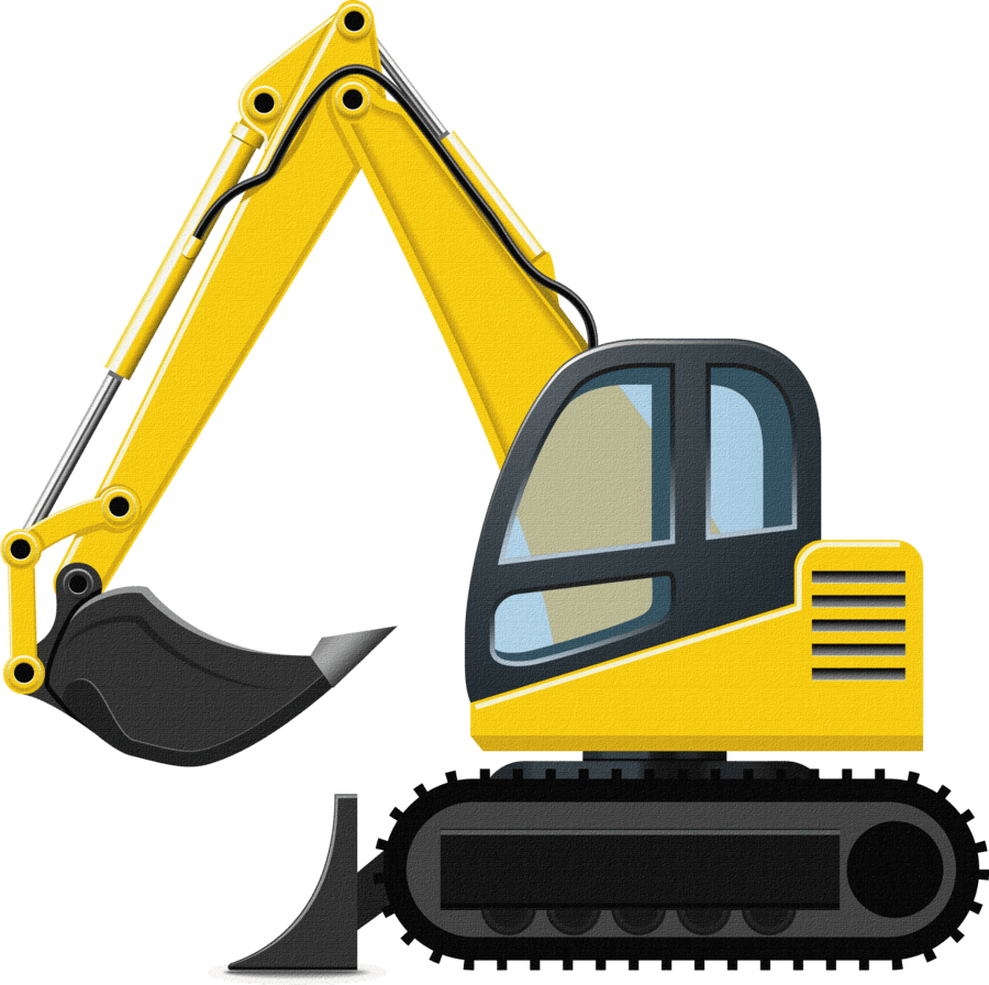 Excavator construction printable clipart background