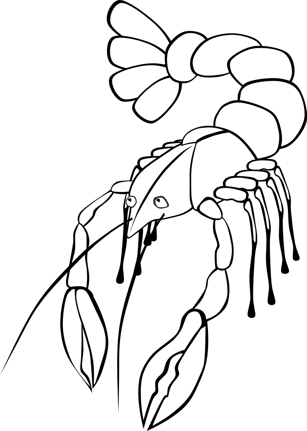 Crawfish clipart black white logo