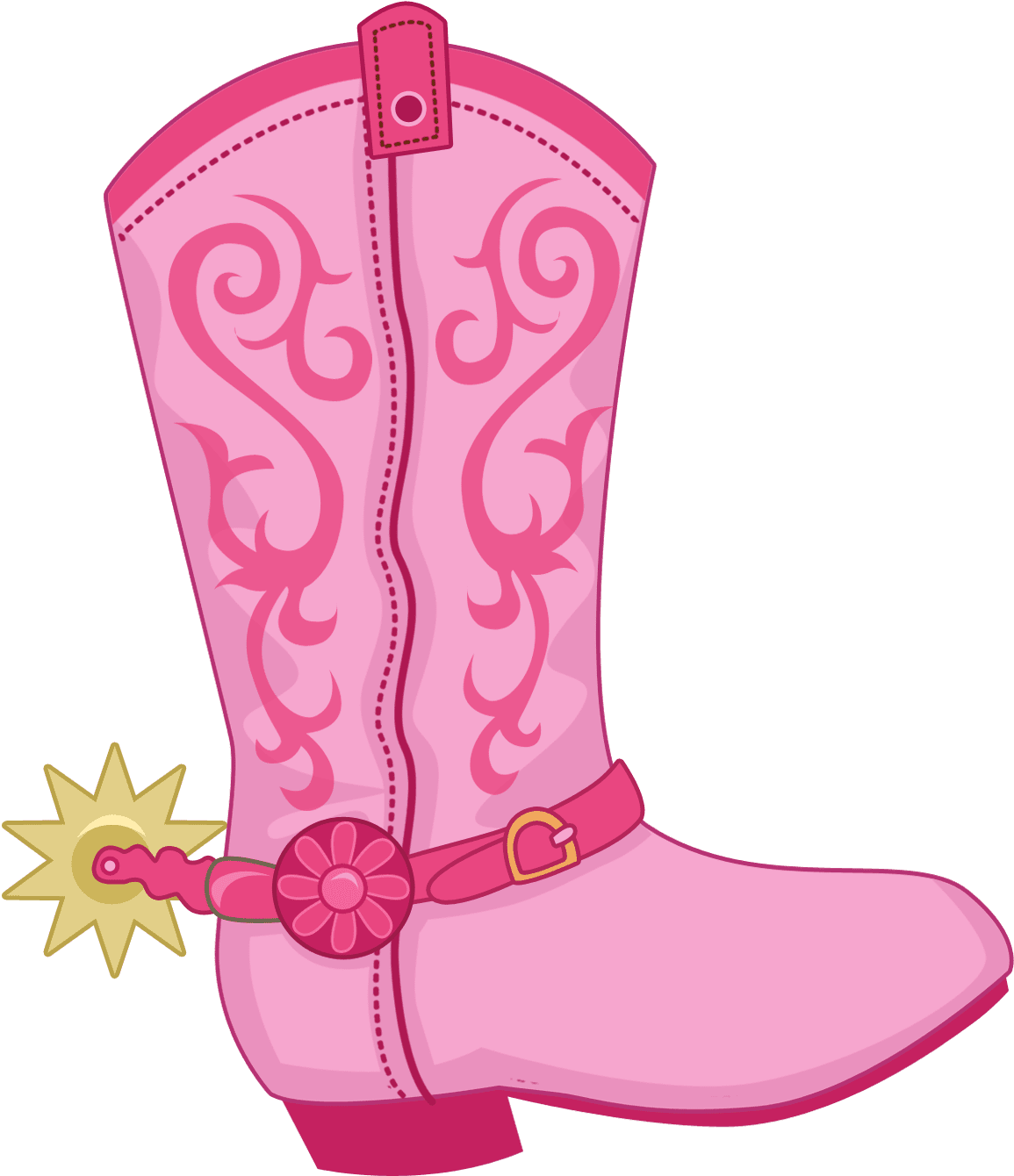 Boot hat clip pink cowboy clipart image with no background