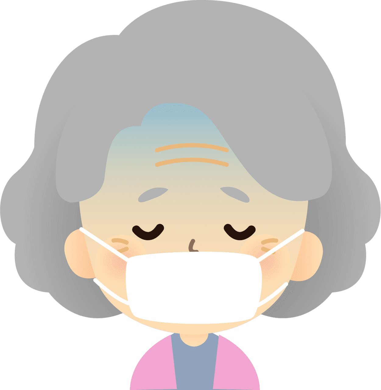 Grandmother is sick with cold vector clipart images