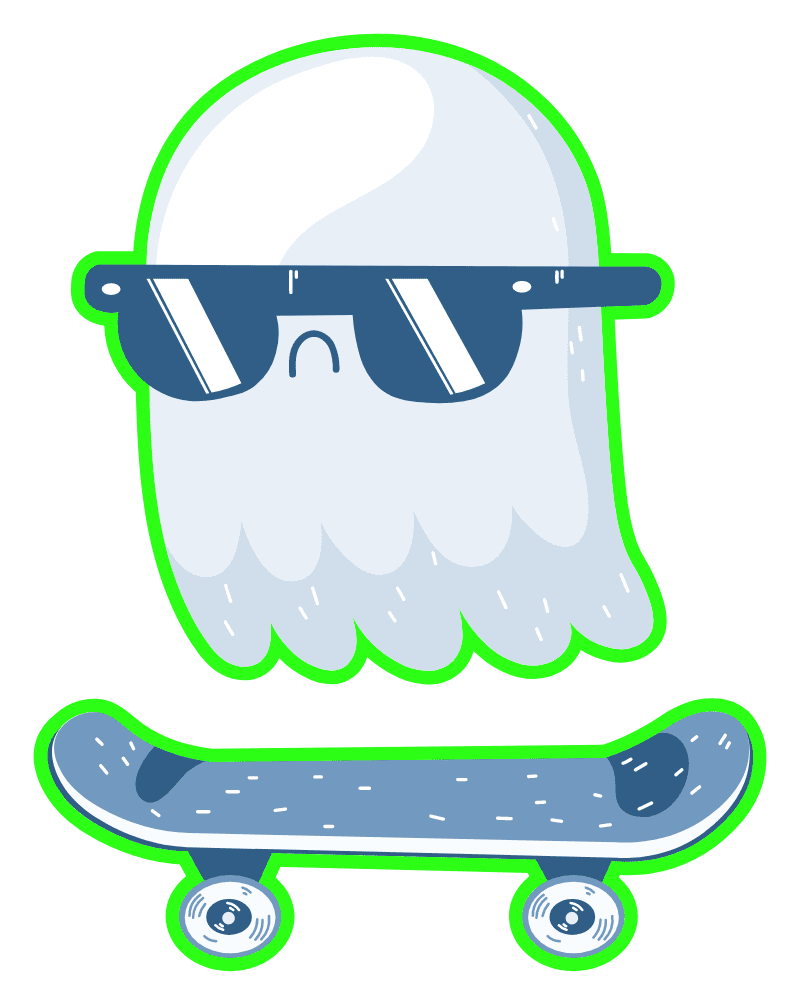 Ghost skateboard ing clipart vector