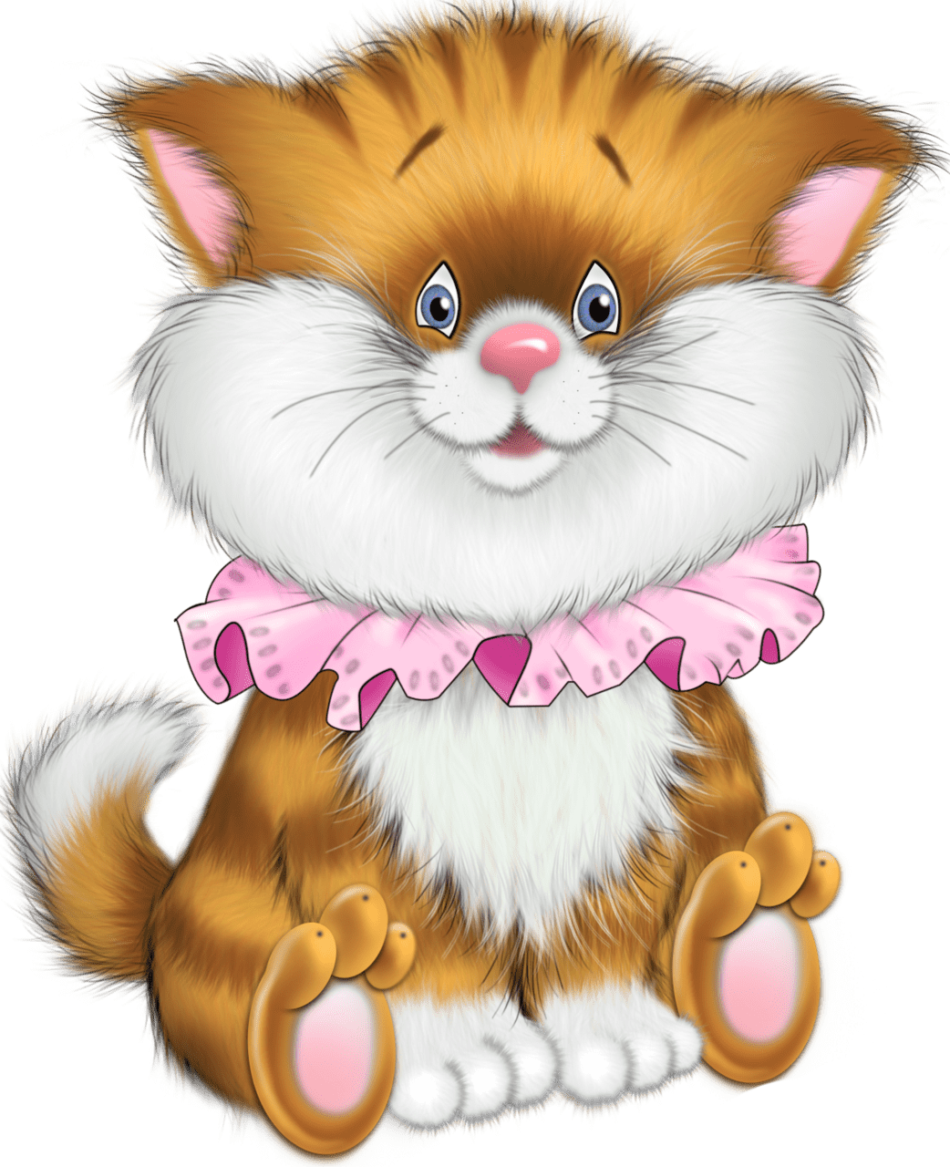 Cute cat tiger kitten cartoon clipart picture