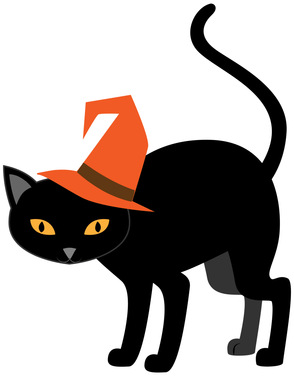 Cat in the hat halloween vector clipart images