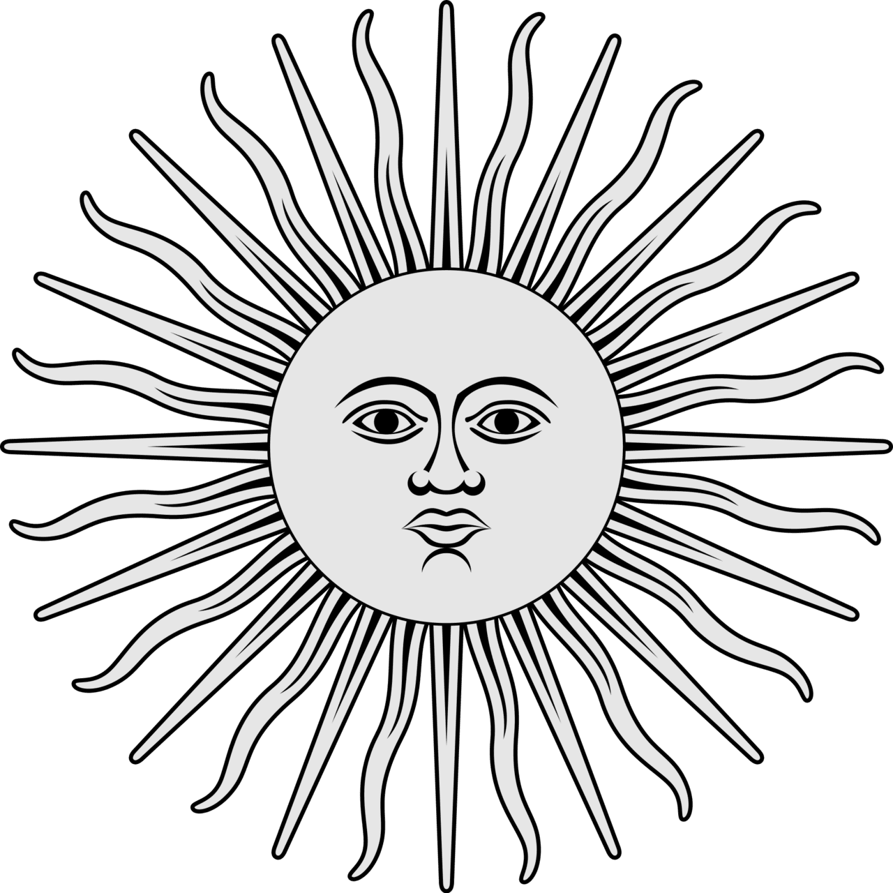 Black and white sun pin page clipart clip art