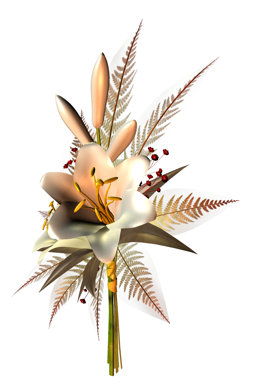 Bouquet of flowers bronze flower decoration clipart image