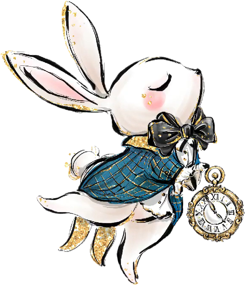 Alice in wonderland watercolor bunny rabbit whiterabbit hd clipart transparent