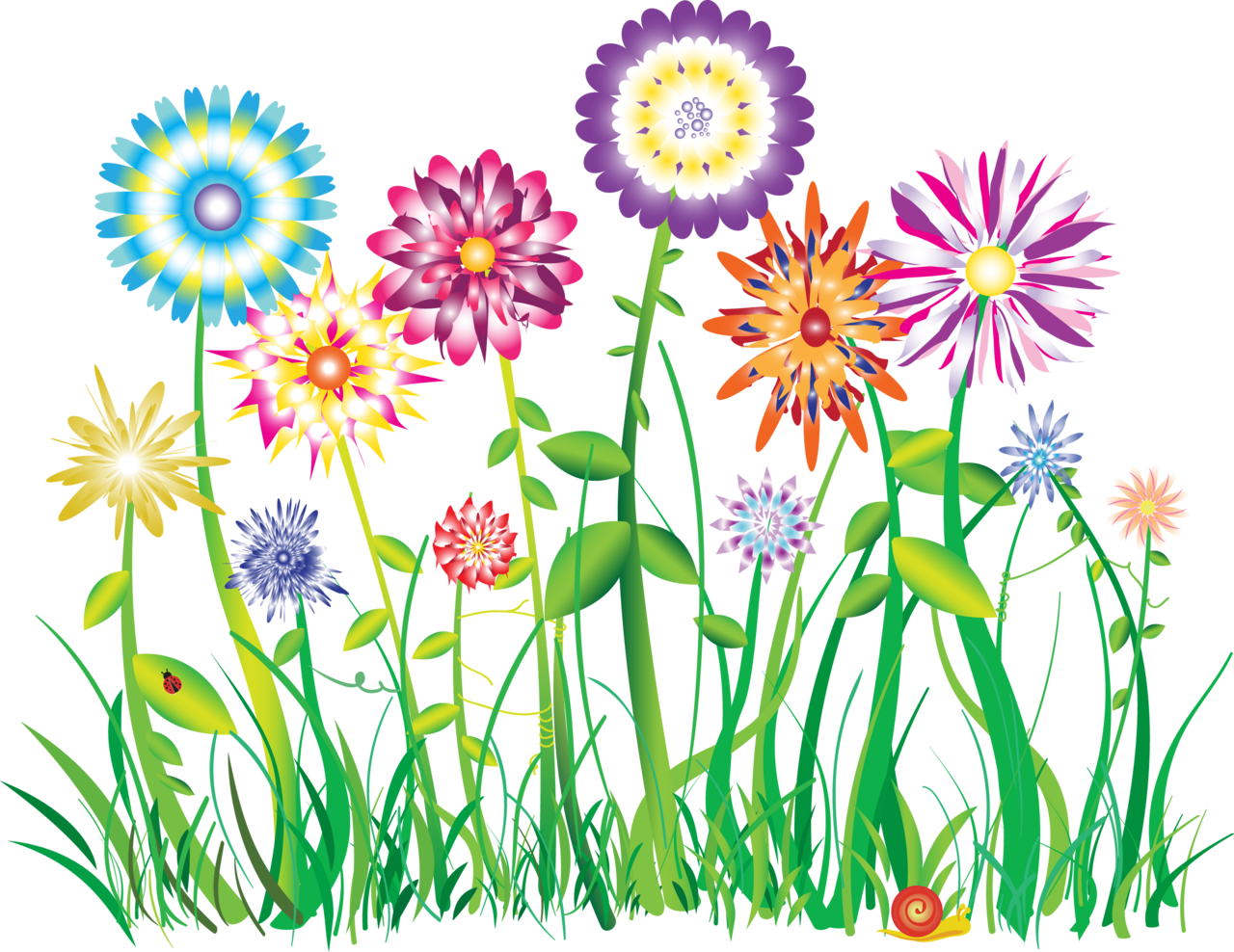 Springtime flower power clipart background