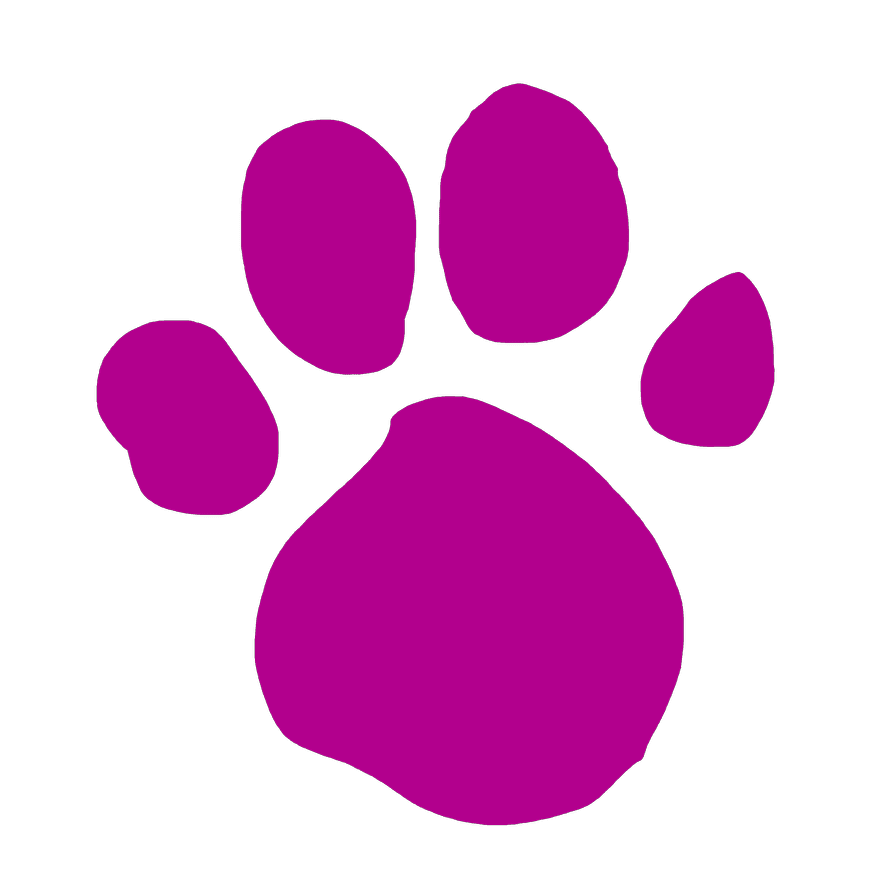 Dog paw magenta pawprint clipart transparent