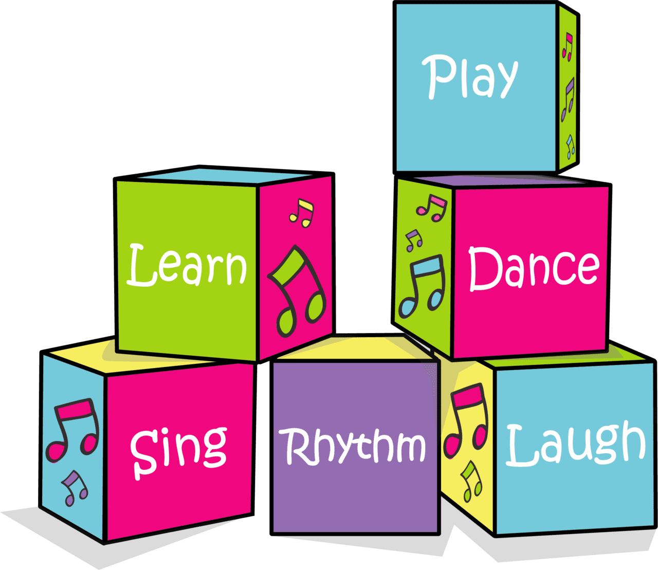 Blocks wel me music mini classes for children clipart logo