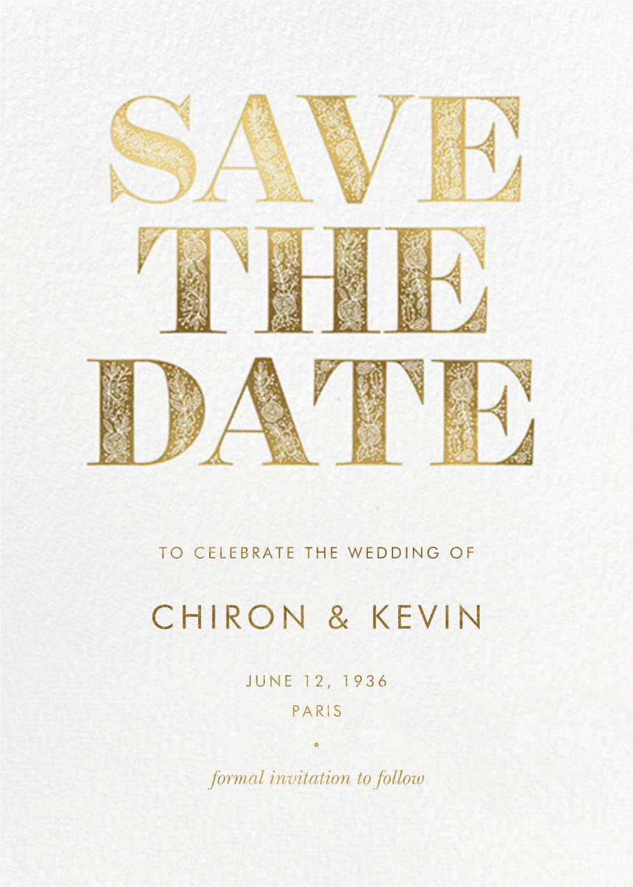 Gilded save the date clipart clip art