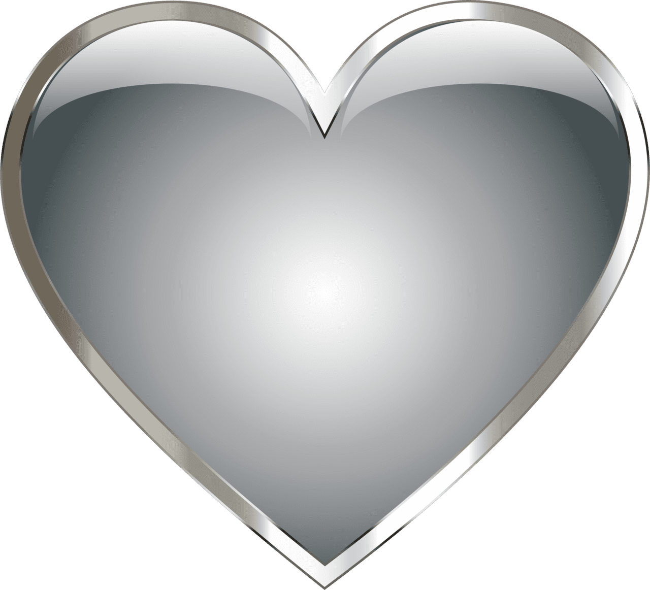 Black white heart stainless steel clipart free