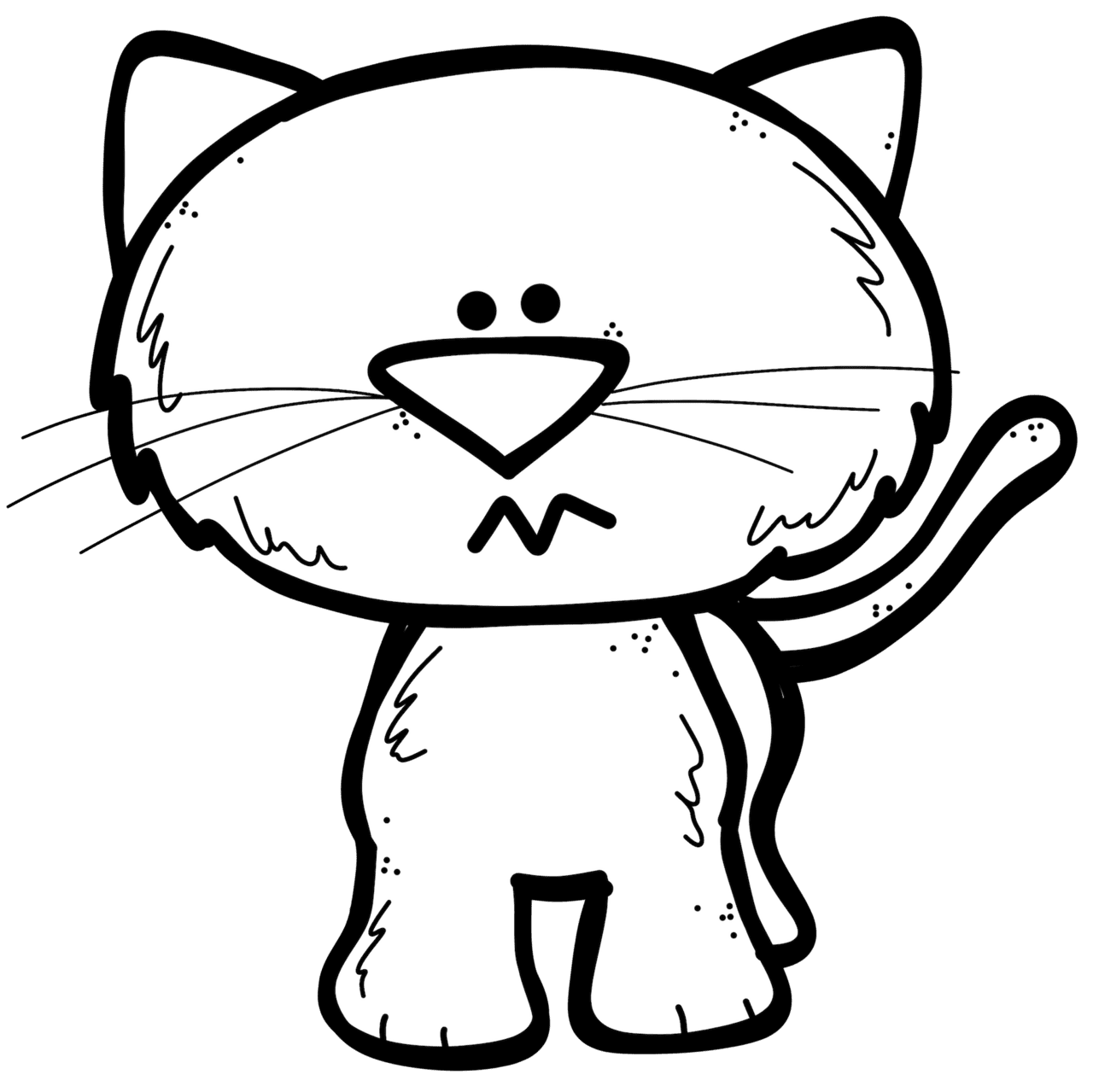 Cat black and white pin page clipart vector