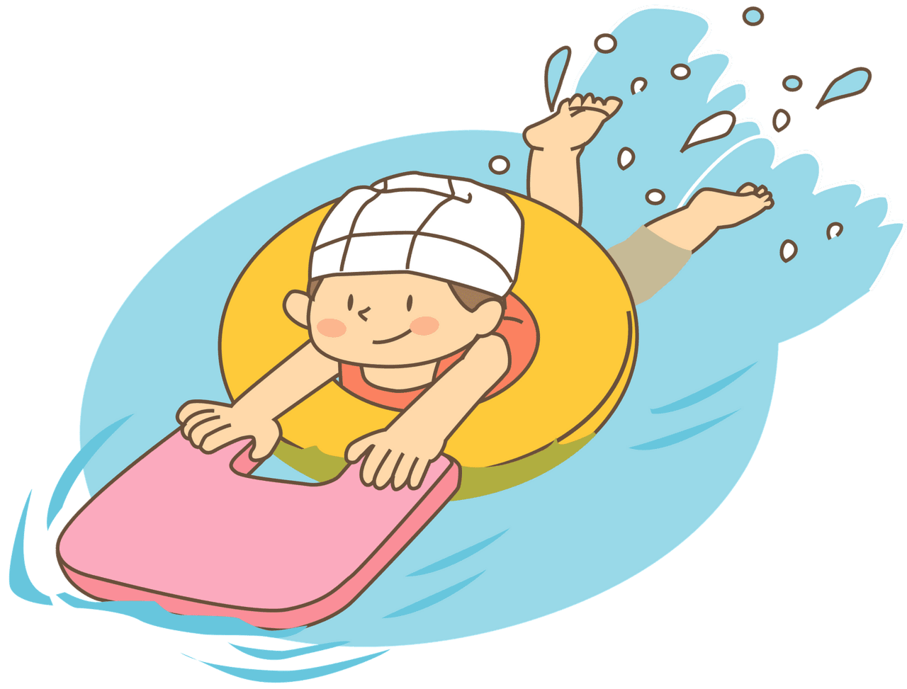 Girl is swim ming with floaties vector clipart images