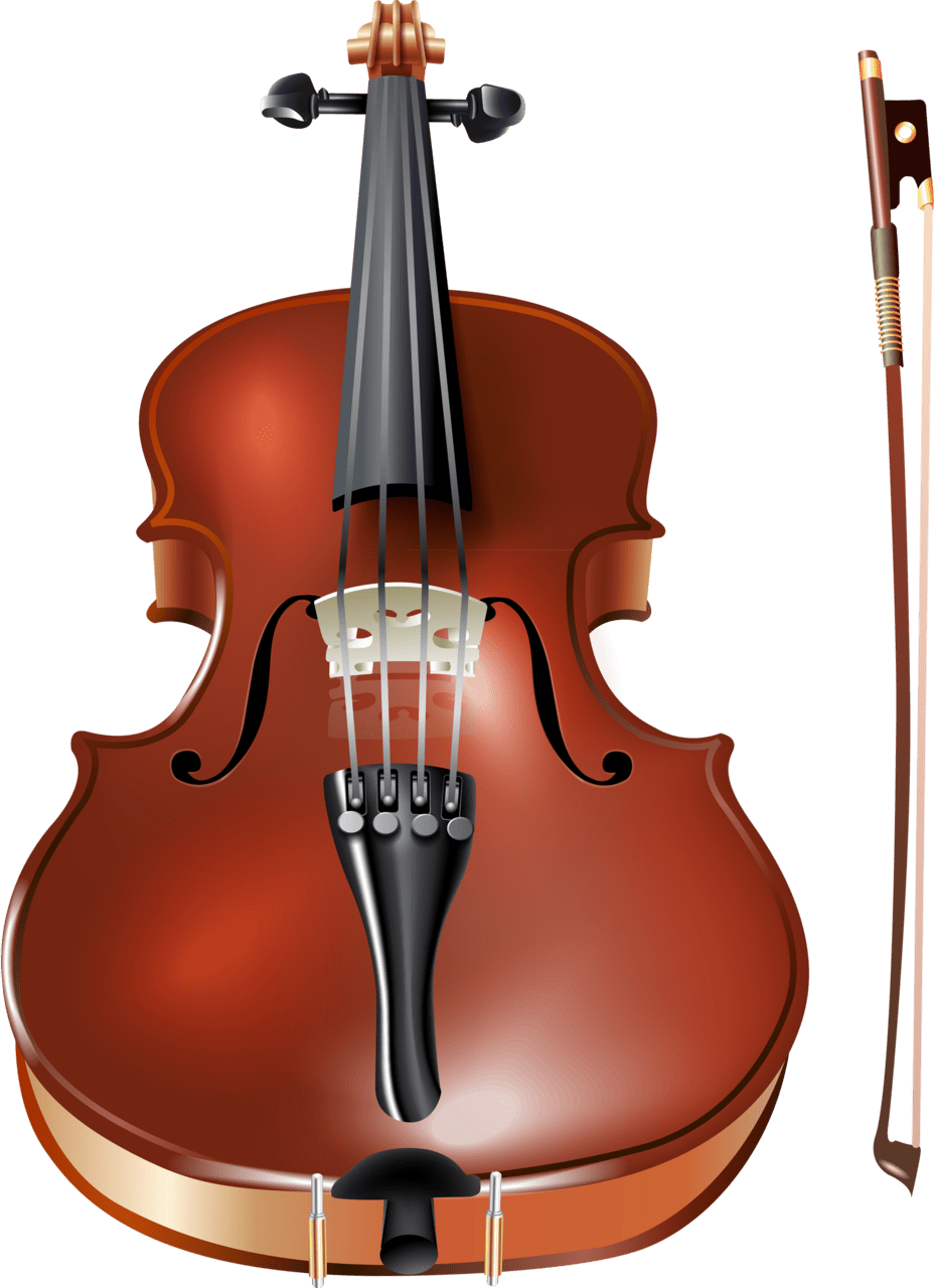 Violin and bow image size clipart 2