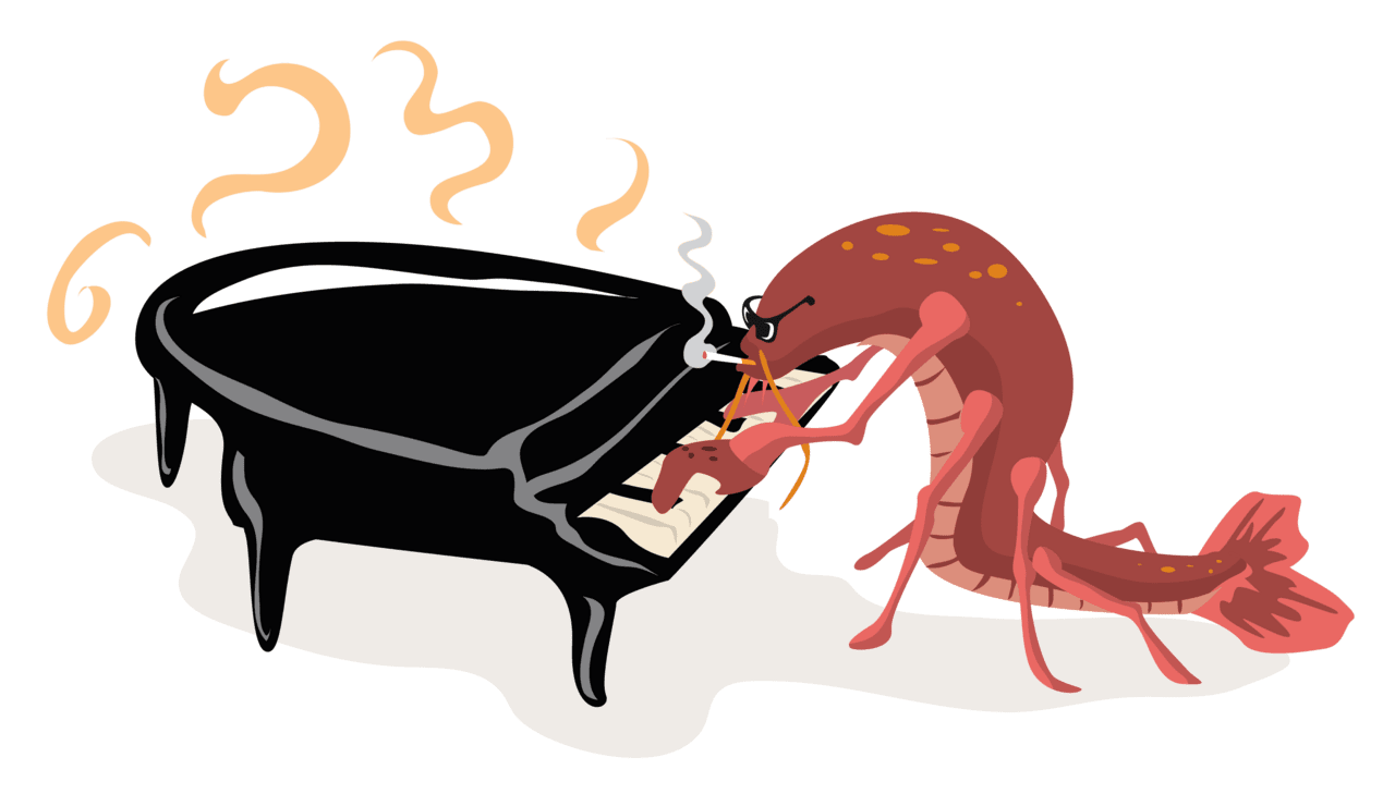 Crawfish piano player clipart new orleans vector