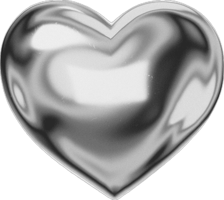 Black white heart premium of silver metallic sticker valent graphic background by nunny about and clipart