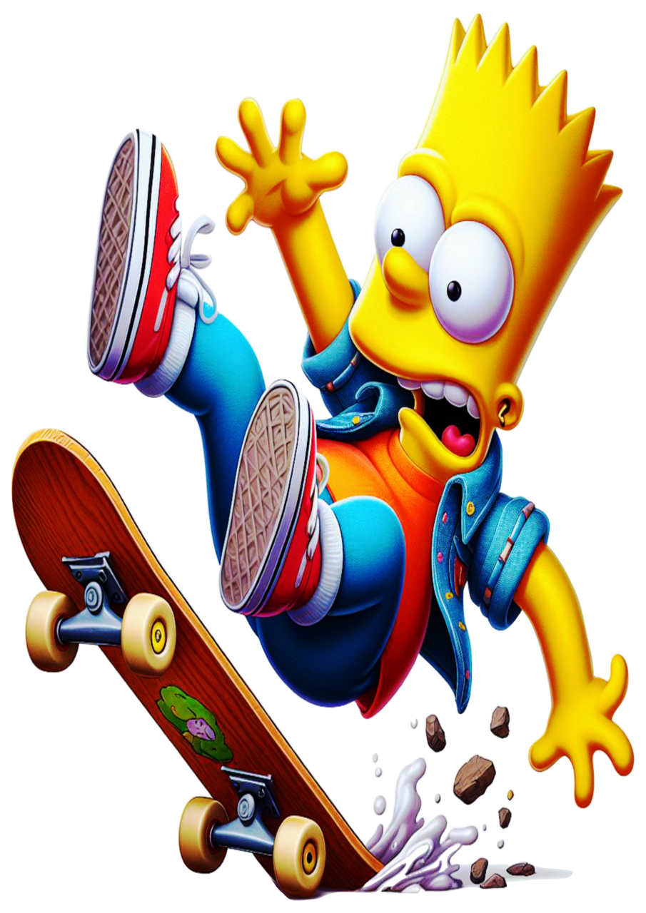 Skateboard bart simpson clipart picture