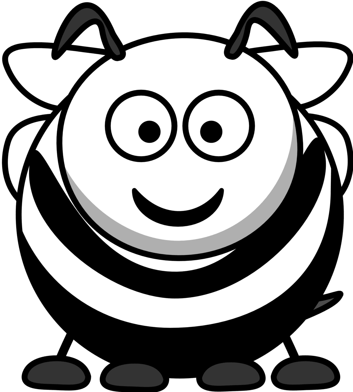 Bee black and white cartoon clipart background