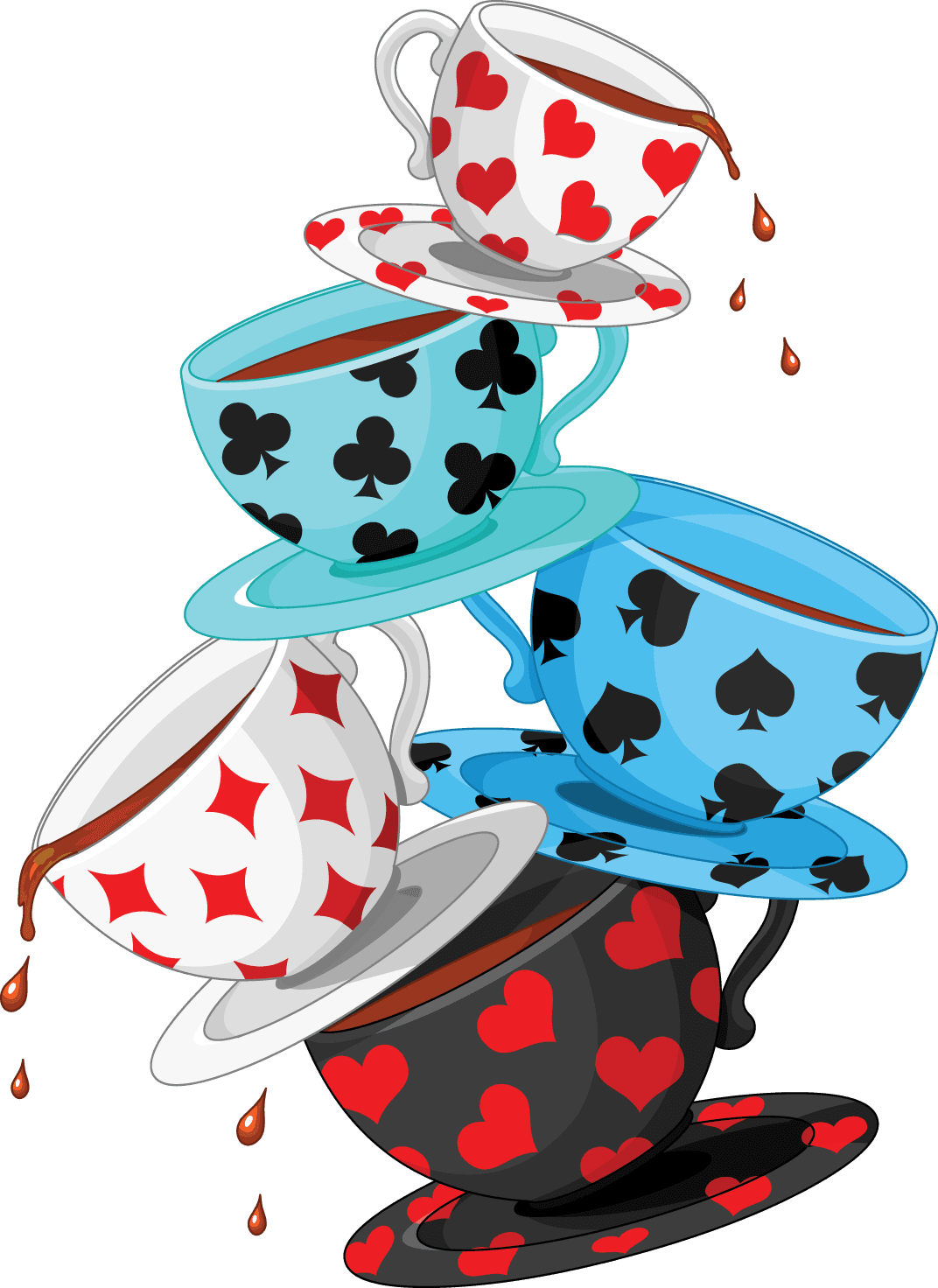 Alice in wonderland hd adobe adobestoc mad hatters tea cups image nic clipart