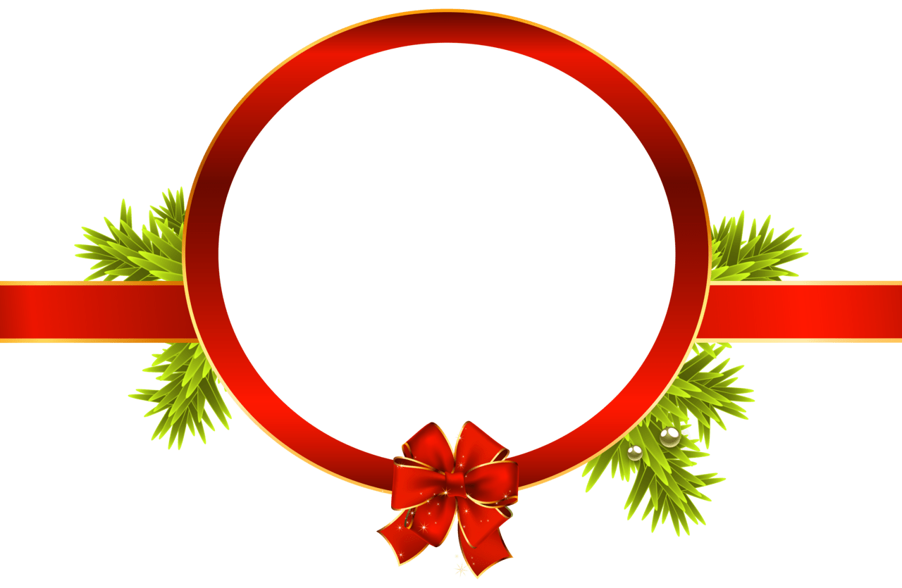 Christmas garland label clipart image