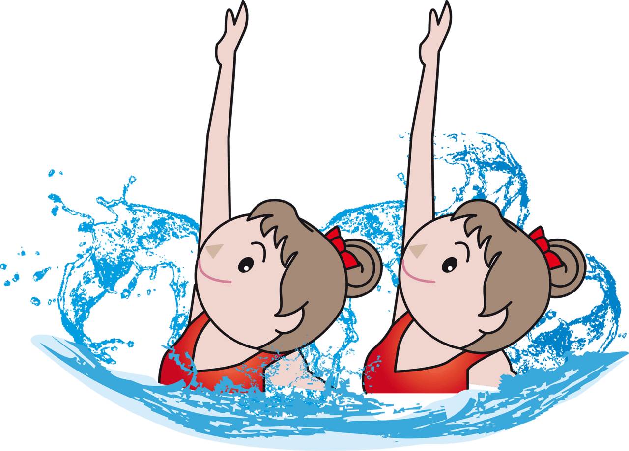 Synchronised swim ming vector clipart images