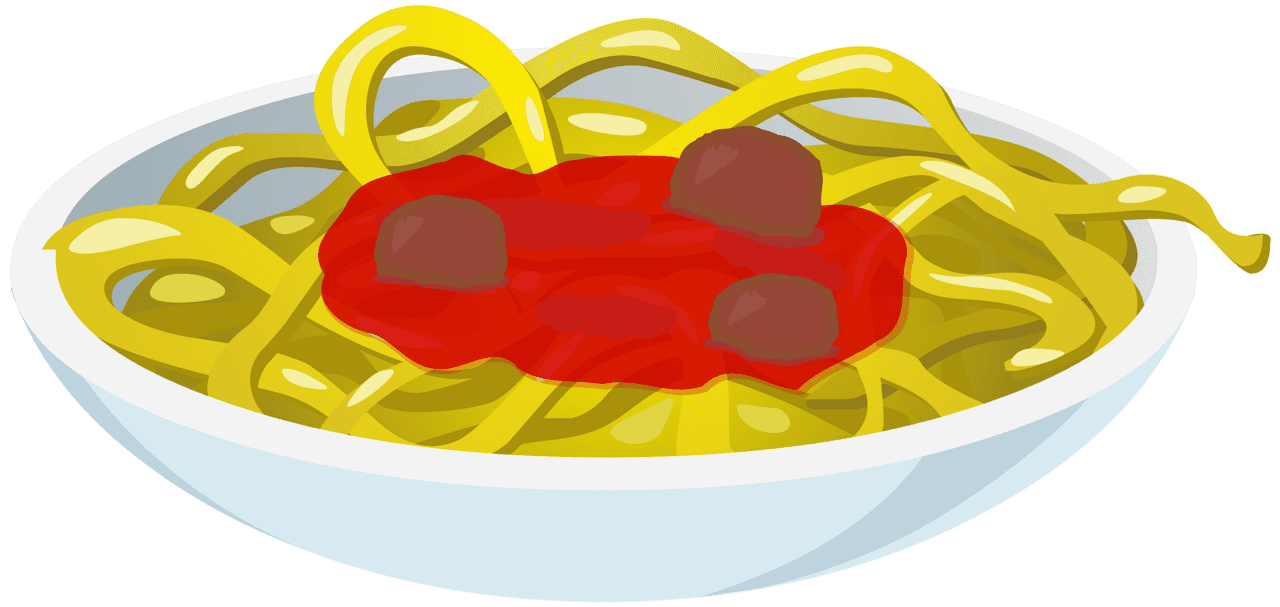 Spaghetti and meatballs vector clipart images