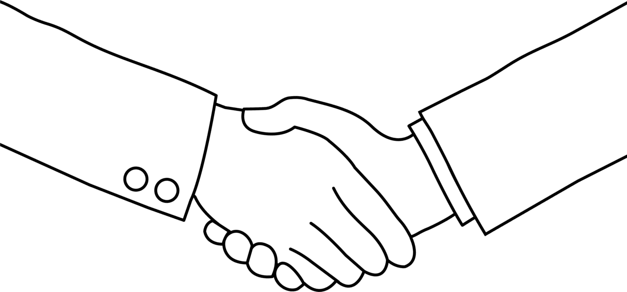 Shake hands hand black and white shaking clipart handshake free