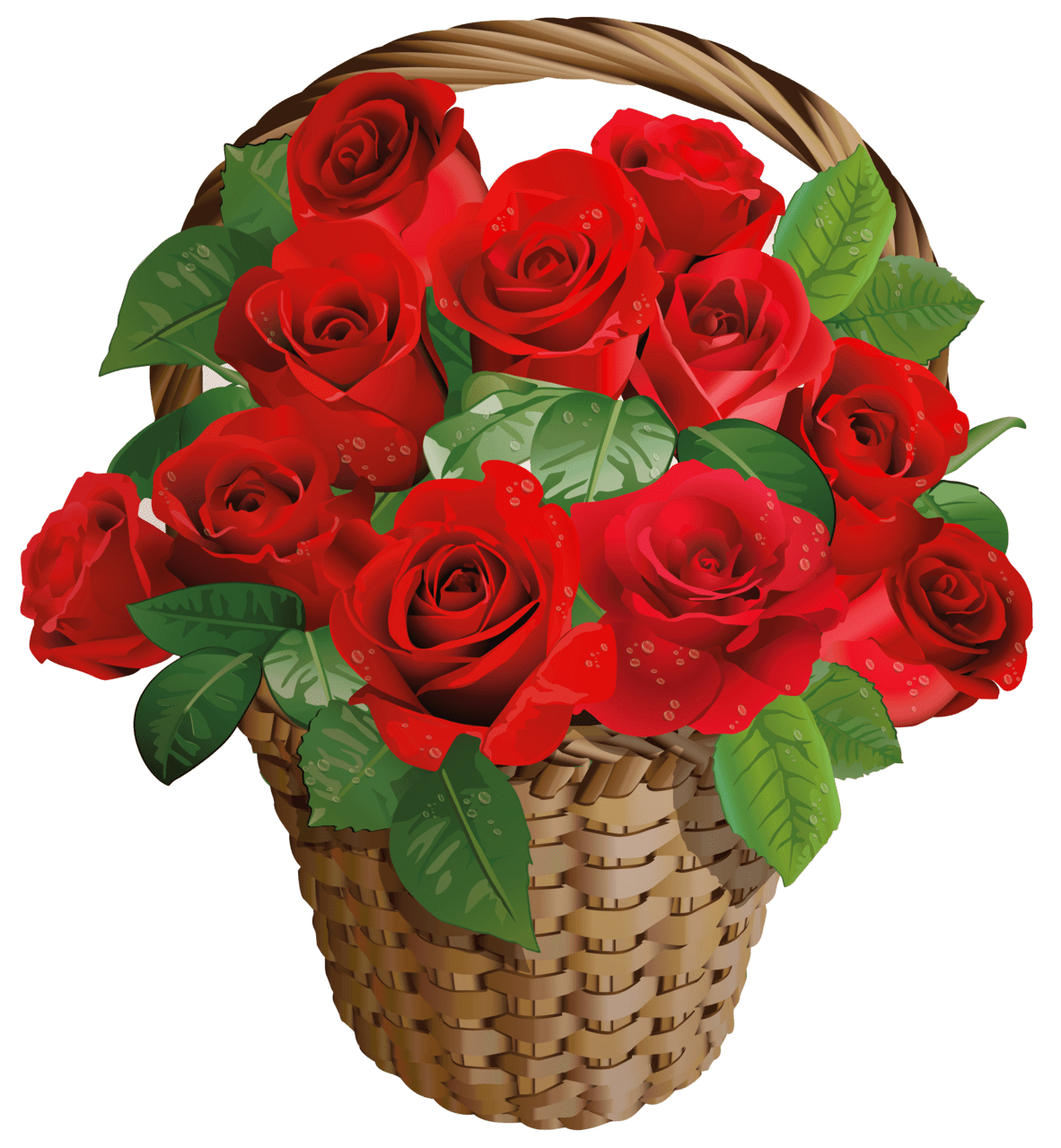 Valentine rose basket clipart picture