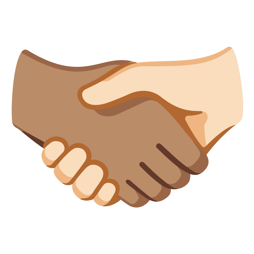 Shake hands handshake medium skin tone light emoji clipart background