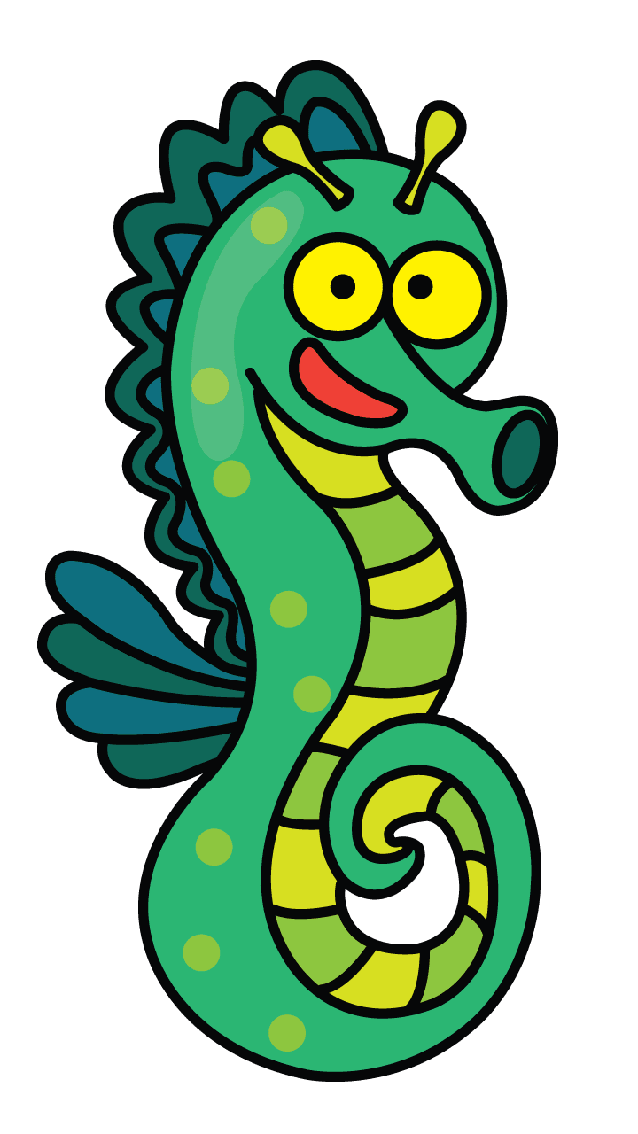 Seahorse draw tutorial clipart free